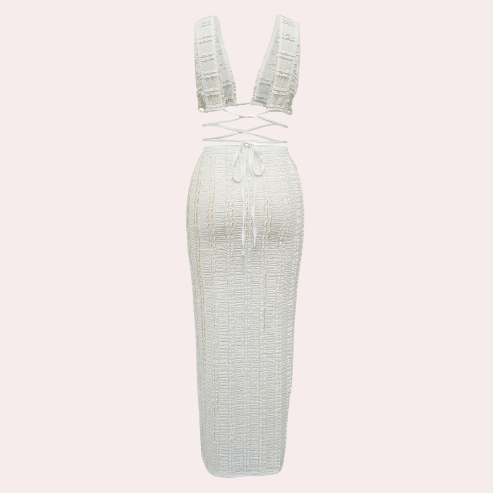 Gavrilla - Stylisches Crop Top mit fließendem Maxirock Ensemble