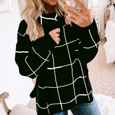 Elda - Modischer Damenpullover mit trendigem Karomuster