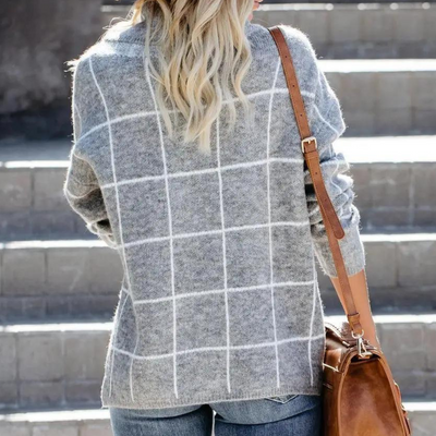Elda - Modischer Damenpullover mit trendigem Karomuster
