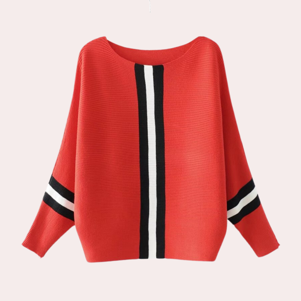 Karine - Modischer Damenpullover mit eleganten, minimalistischen Streifen