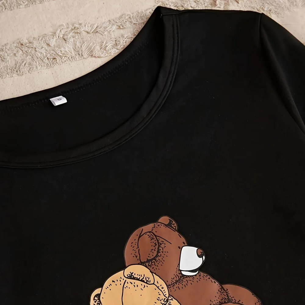 Inge - Luxe Comfort Rundhalsausschnitt Top mit trendiger Karo-Hose Set