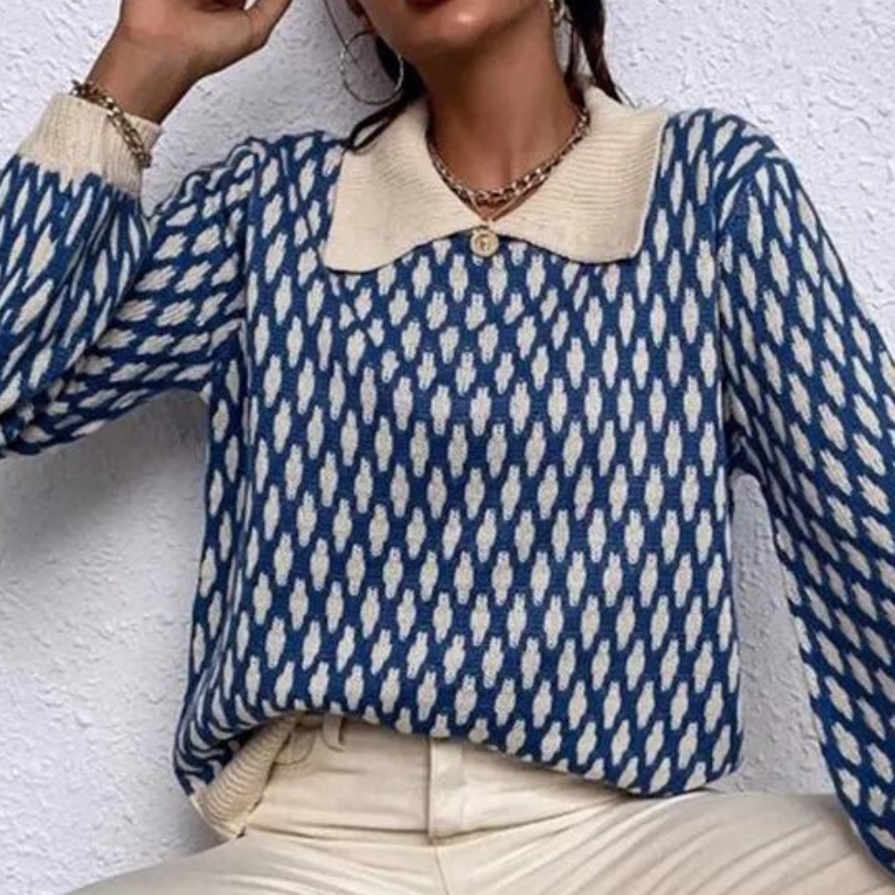 Bronwen - Stylischer Damenpullover mit schickem Kragen-Detail