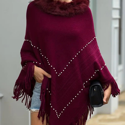 Eftychia - Eleganter Strickponcho mit luxuriöser Verarbeitung für Damen
