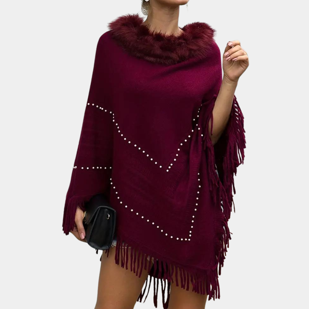 Eftychia - Eleganter Strickponcho mit luxuriöser Verarbeitung für Damen