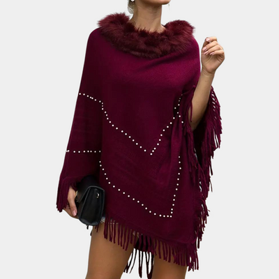Eftychia - Eleganter Strickponcho mit luxuriöser Verarbeitung für Damen