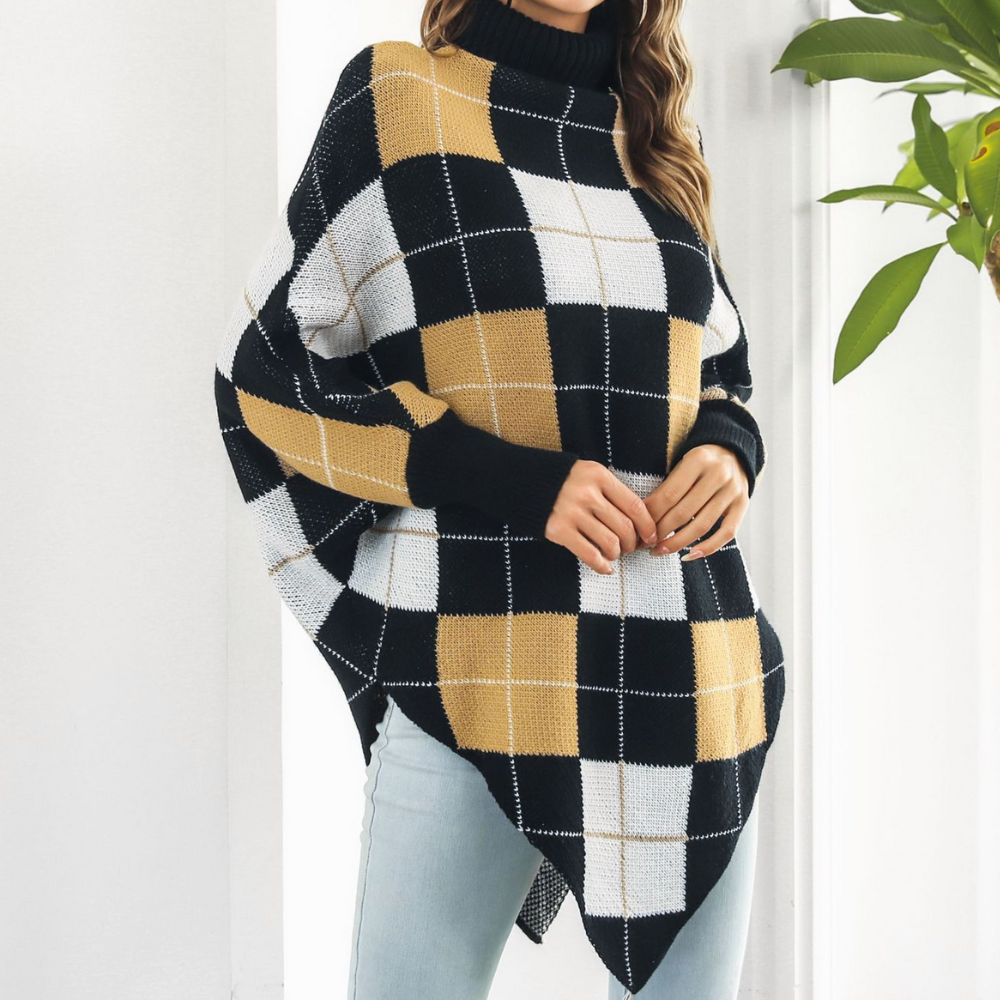 Aikaterini - Eleganter Damenpullover mit schickem Karomuster