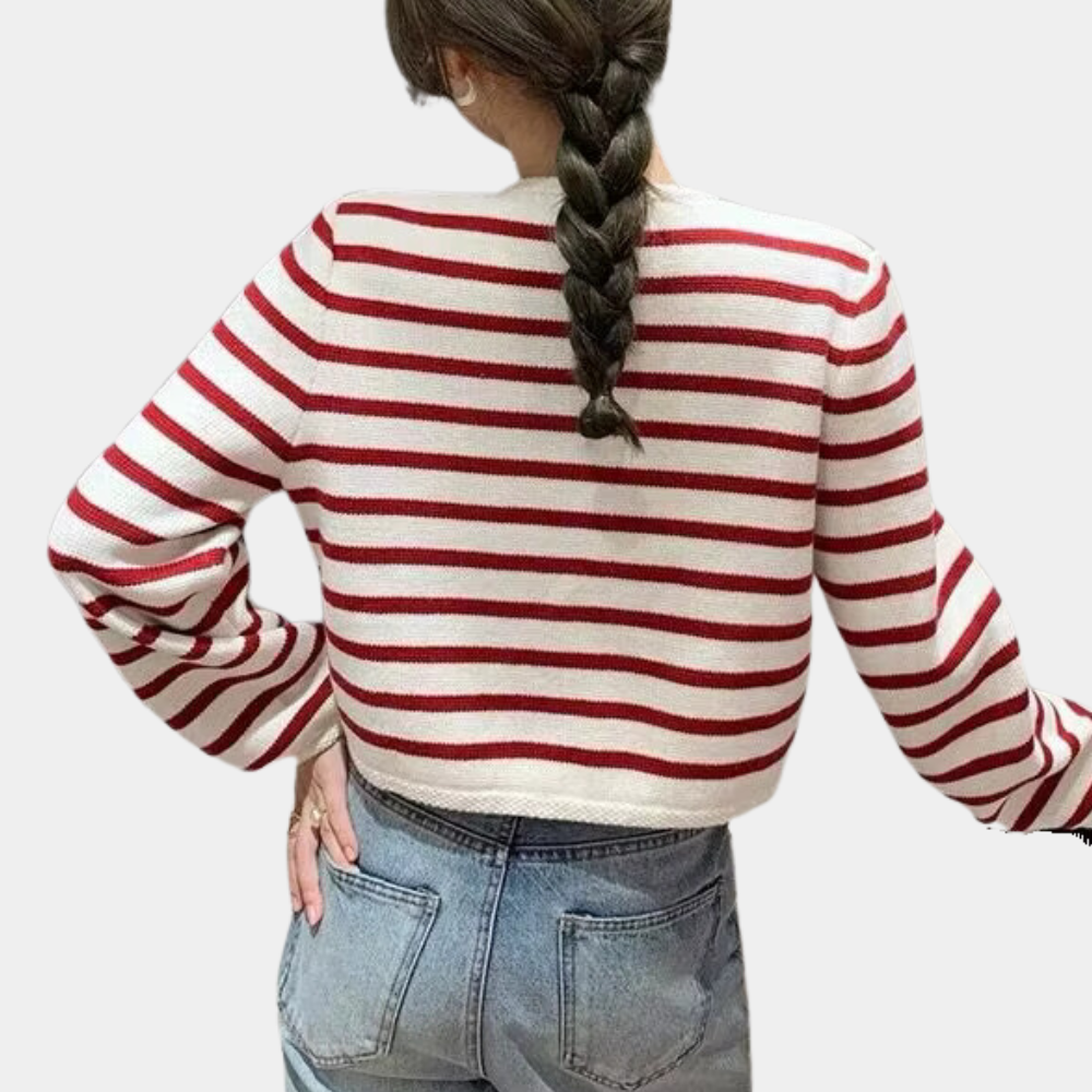 Alenka - Eleganter gestreifter Damenmantel für einen zeitlosen Look