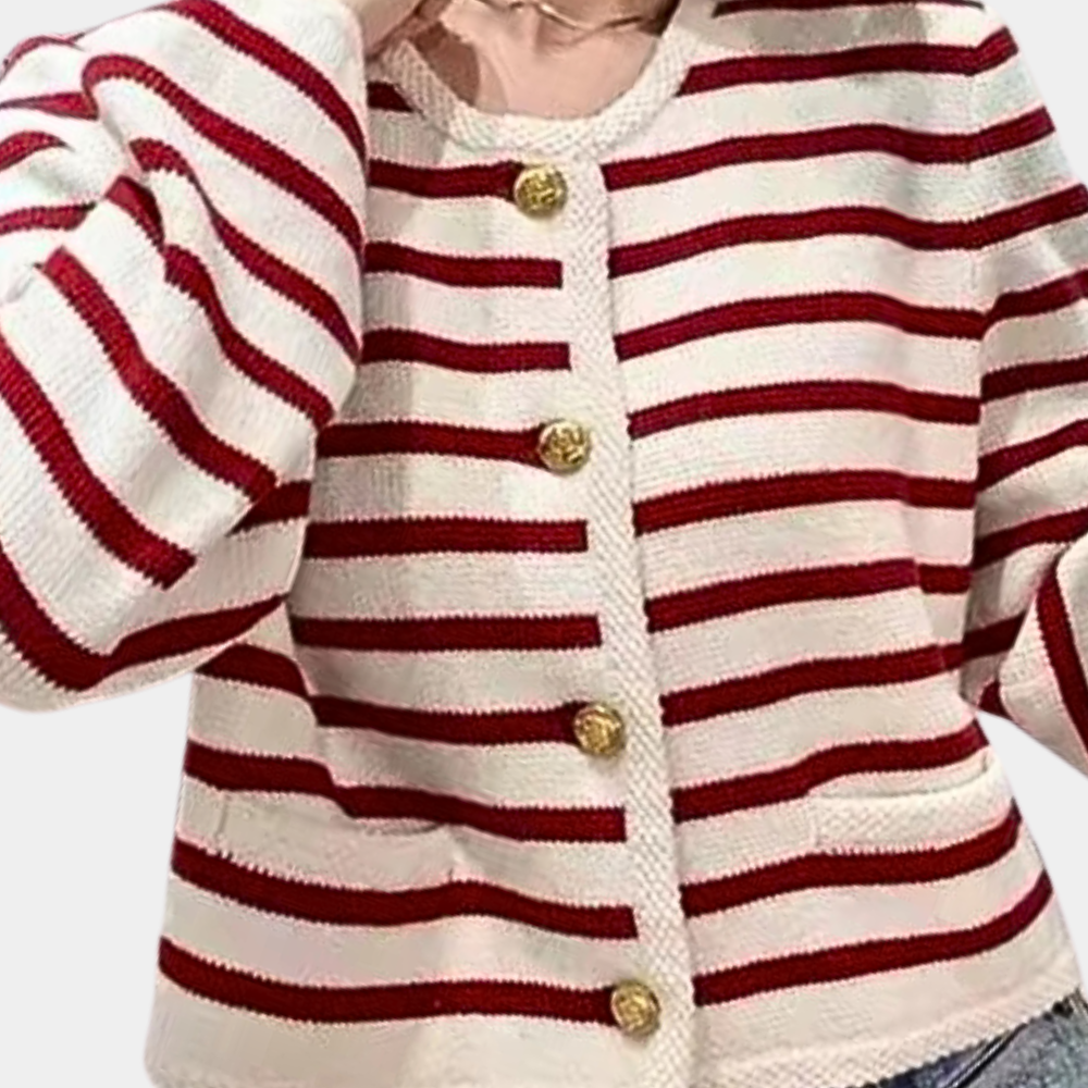 Alenka - Eleganter gestreifter Damenmantel für einen zeitlosen Look