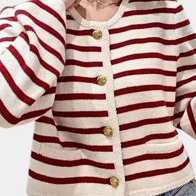 Alenka - Eleganter gestreifter Damenmantel für einen zeitlosen Look