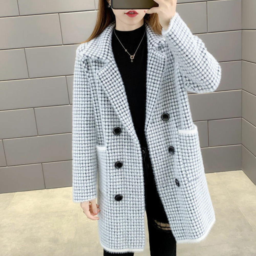 Karola - Eleganter mittellanger Damenmantel für einen raffinierten Look