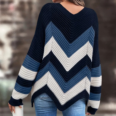 Cybele - Eleganter Damenpullover mit Wellenmuster-Strickdesign