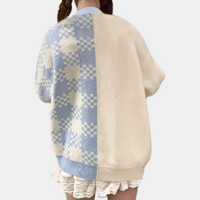 Aureliana - Trendy Colour Block Damen Strickjacke für einen eleganten Look