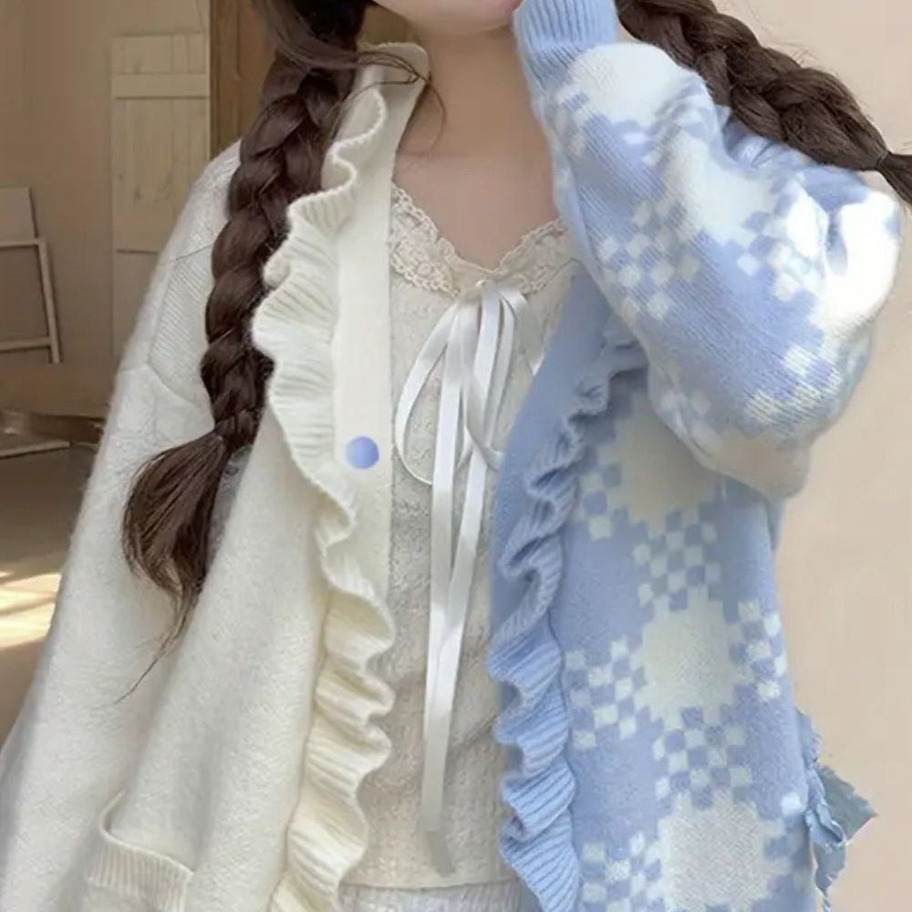 Aureliana - Trendy Colour Block Damen Strickjacke für einen eleganten Look