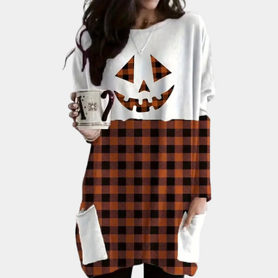 Kata - Stylischer Halloween-Pullover in Übergröße für Damen