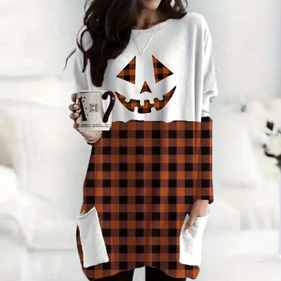 Kata - Stylischer Halloween-Pullover in Übergröße für Damen