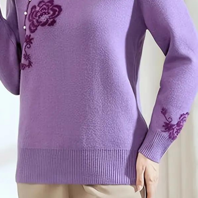 Emiliya - Stilvoller Damenpullover mit raffiniertem Mandarin-Kragen