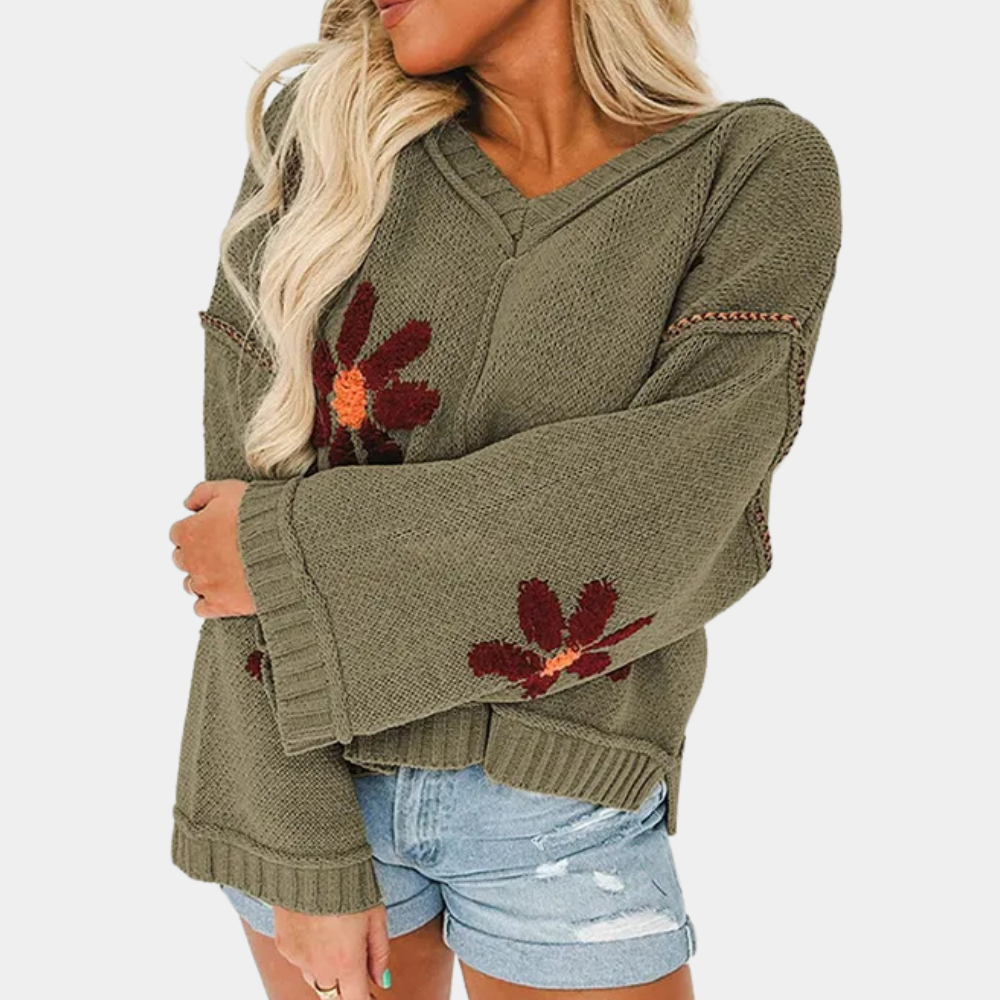 Honoria - Eleganter geblümter Pullover für Damen