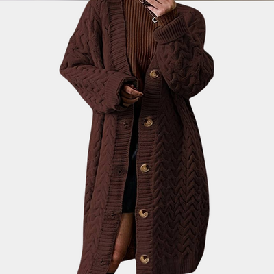 Kendra - Luxuriöses Langarm-Damenstrickjäckchen für einen entspannten Look