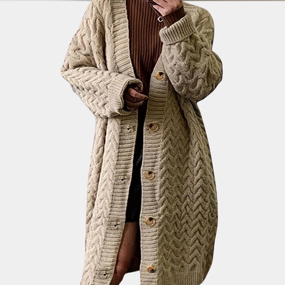 Kendra - Luxuriöses Langarm-Damenstrickjäckchen für einen entspannten Look
