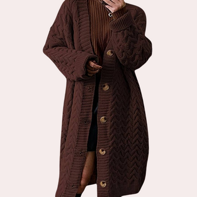 Kendra - Luxuriöses Langarm-Damenstrickjäckchen für einen entspannten Look