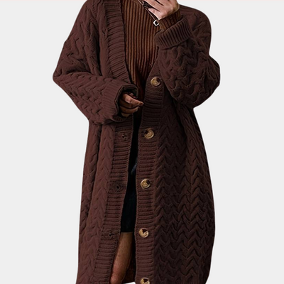 Kendra - Luxuriöses Langarm-Damenstrickjäckchen für einen entspannten Look