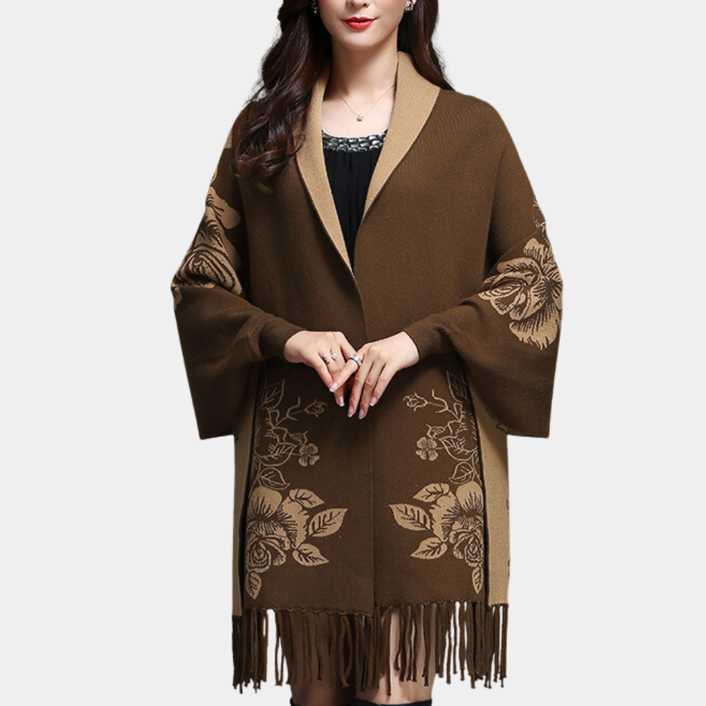 Schimmernde Damen Strickjacke mit schicker Quaste