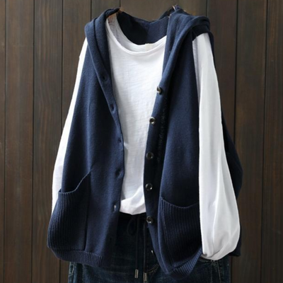 HEATHER - Gemütliche Strickjacke mit Kapuze für Damen