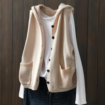 HEATHER - Gemütliche Strickjacke mit Kapuze für Damen