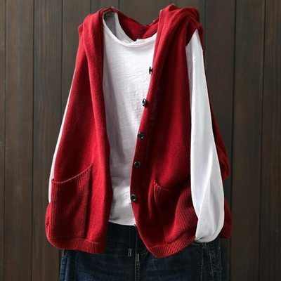 HEATHER - Gemütliche Strickjacke mit Kapuze für Damen