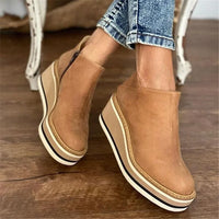 Carmen - Damen Stiefeletten mit Blockabsatz und Reißverschluss in Beige