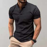 Leo - Elegantes Freizeit-Poloshirt in Schwarz