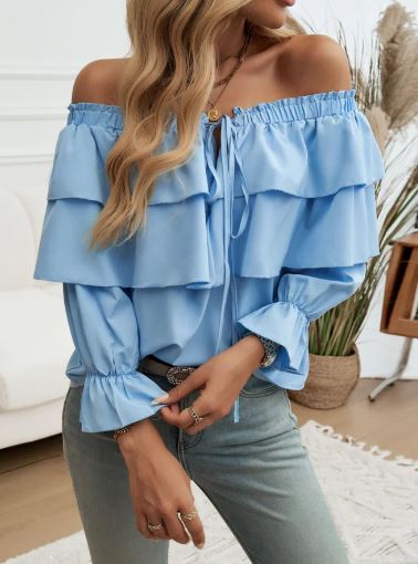Lunes | Schulterfreies Rüschentop – Eleganz und Romantik vereint