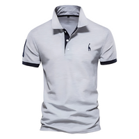 T-SHIRT POLO LÄSSIG in Grau