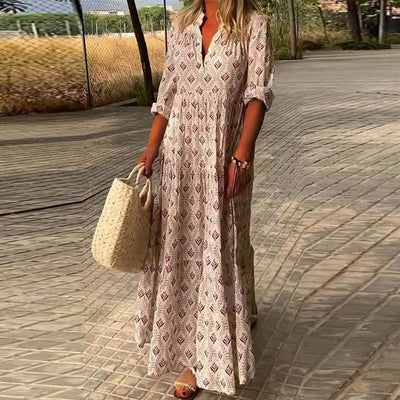 Fudus | Weinlese Boho Maxi Kleid