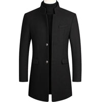 CAMILLO – Herren-Herbstmantel – Eleganter Mantel aus Premium-Stoffen in Schwarz