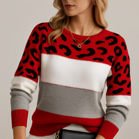Raphaelle - Damenpullover mit auffälligem Muster in Rot