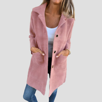 Elara | Einreihiger Mantel mit klassischem Revers in Rosa