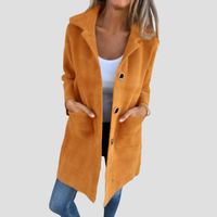 Elara | Einreihiger Mantel mit klassischem Revers in Orange