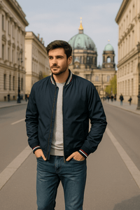 Mats | Essential Modern Jacket in Dunkelblau