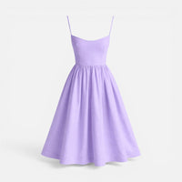 Solène | Damen Midikleid Spaghettiträger Fließend Elegant Sommer Leicht in Lila