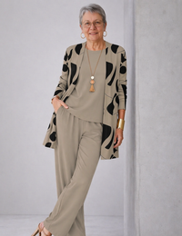 Taupe mit schwarzem Druck