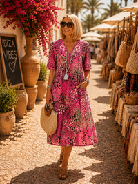 Iris | Leicht fließendes Kleid in Blush Roze