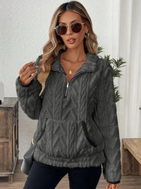 Marlene | Flauschiger Kuscheliger Pullover in Dunkelgrau
