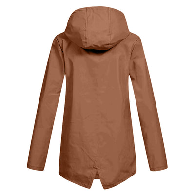Stylische Leichte Regenjacke mit Kapuze und Reissverschluss für Damen | Ideal für den Winter