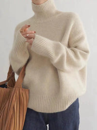 Isabella - Rollkragenpullover aus Kaschmir in Beige