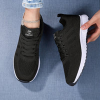 Bequeme Damensneaker mit atmungsaktivem Design in Schwarz