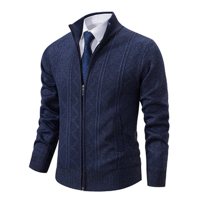 Mambo | Herren Grobstrick-Cardigan mit Stehkragen