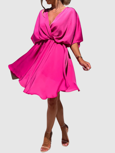 Laris – Kurzkleid aus Seide im Cross-Design