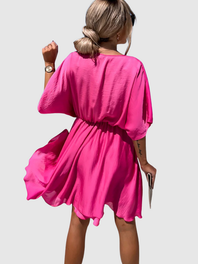 Laris – Kurzkleid aus Seide im Cross-Design