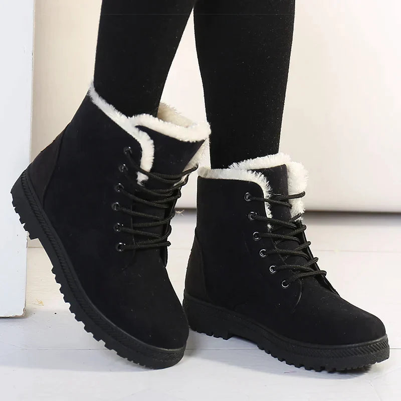 Lässige Knöchel Winterstiefel mit Wollfutter für Damen | Ideal für das tägliche Tragen